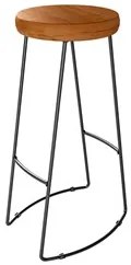 Kit 2 Banquetas Altas para Cozinha Estilo Industrial Aura D09 Peroba -