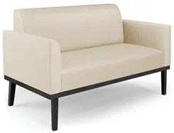 Sofá Namoradeira e 2 Poltronas Base Madeira Preto Maressa Sintético Be
