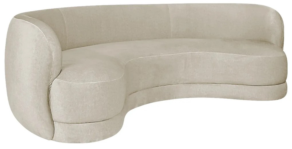Sofá Curvo 3 Lugares Sala De Estar Recepção Noruega 180cm Linho - ADJ Decor