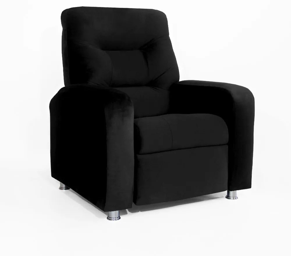 Poltrona Do Papai Reclinável Madri Suede Preto
