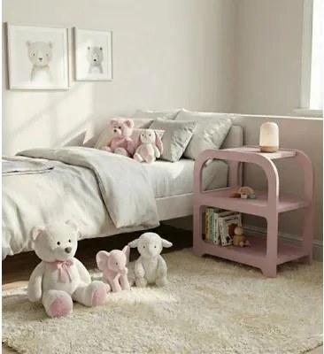 Mesa de Cabeceira Plaster Rosa 45x33x53 cm