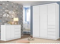 Jogo de Quarto Infantil Guarda Roupa e Cômoda Pérola Branco - Phoenix
