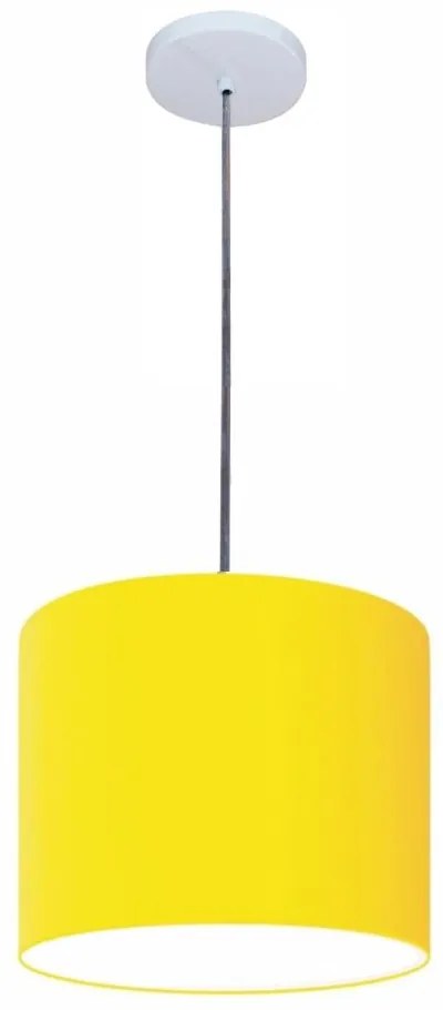 Lustre Luminária Pendente Vivare Free Lux PE-4107BR Cúpula em Tecido 25x20cm