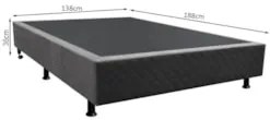 Base Box para Cama Casal 138x188cm Liz S05 Suede Bordado Cinza - Mpoze