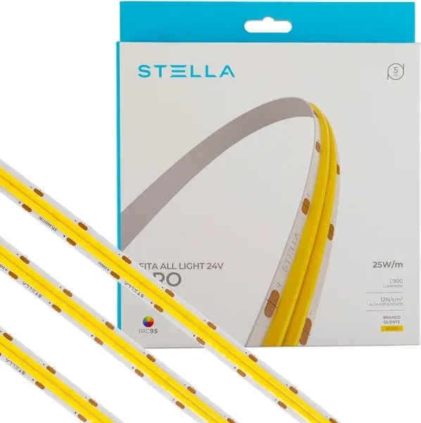 Fita De Led 25W Por Metro 24V 5M 3000K All Light Pro