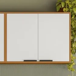 Armário de Cozinha Aéreo 80cm Nala Freijó UV/Off Acetinado Z44 - Mpoze