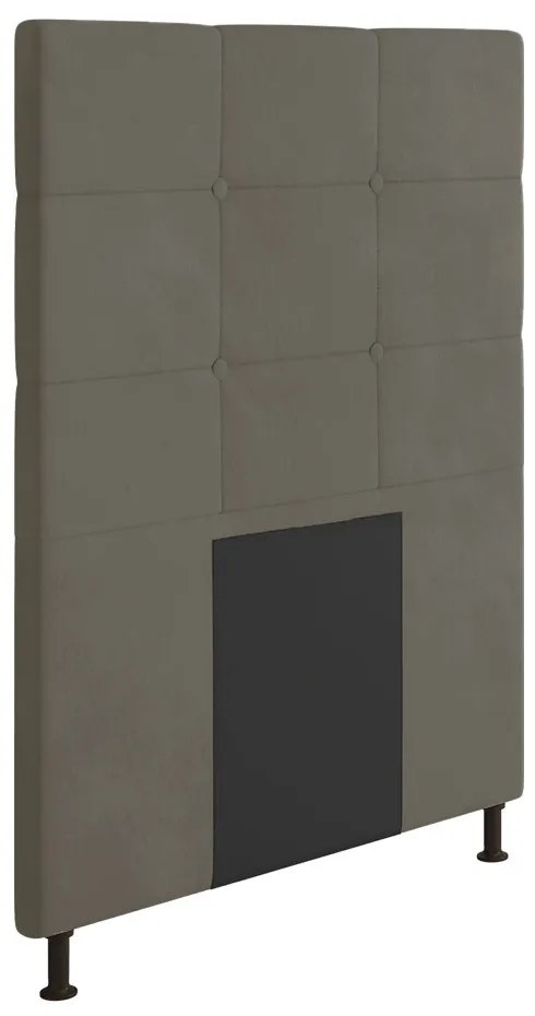 Cabeceira Solteiro Cama Box 90cm para Quarto Stambul Suede M11 - D'Rossi - Grafite