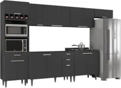 Armário de Cozinha CP06 Para Pia 120cm Pérola Z34 Preto     - Mpozenat