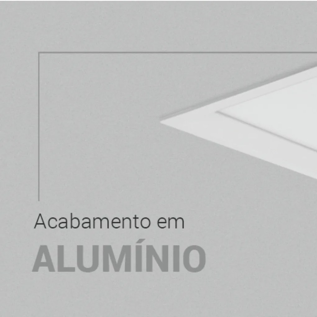 Embutido Quadrado Recuado 17X17Cm Led 18W 6500K Bivolt - Branco / Down...