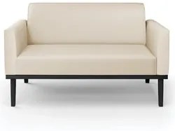 Sofá Namoradeira e 2 Poltronas Base Madeira Preto Maressa Sintético Be