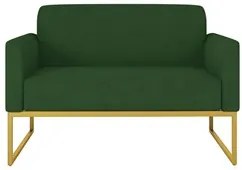 Poltrona Namoradeira 2 Lugares Base Industrial Dourada Maressa S23 Sue