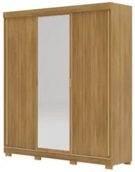 Guarda Roupa Casal 200cm Com Espelho Porto Flex Nature/Alasca - Vila R