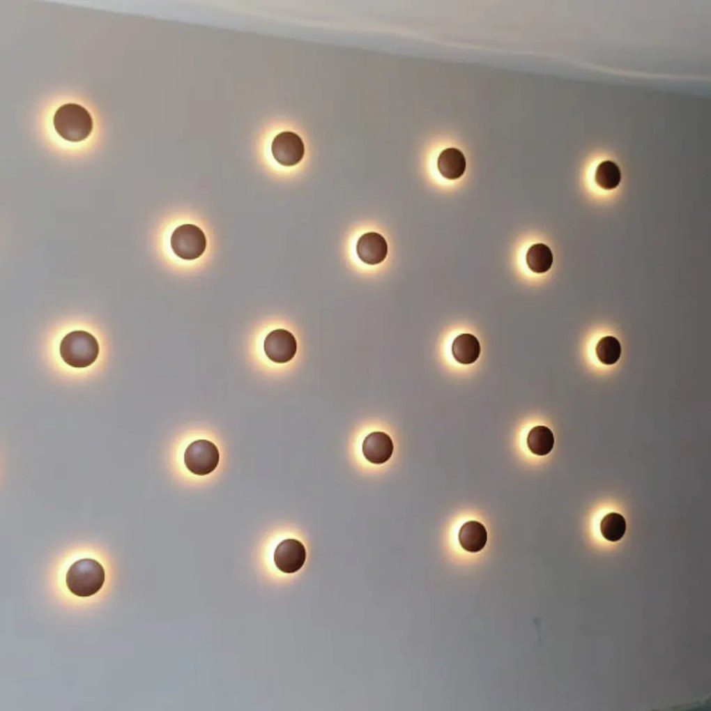 Arandela Galáxia 1Xpci Led 5W 220V Ø12X5Cm | Usina 5799/1 (MR-T - Marrom Texturizado)