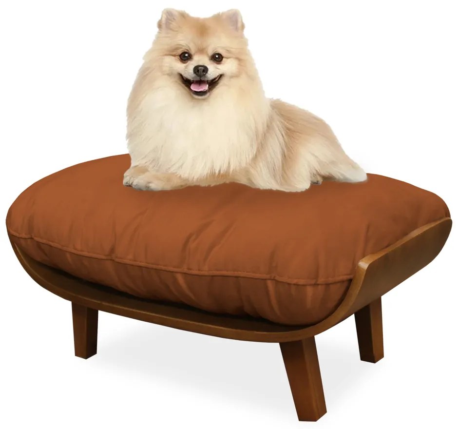 Cama Pet Costela para Cães e Gatos Almofadada Suede Telha