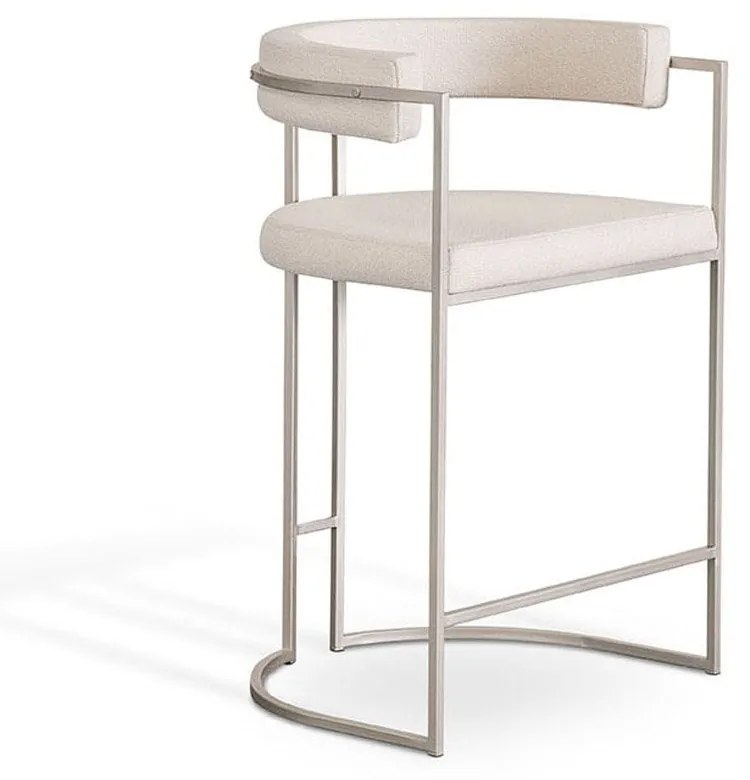 Banqueta Geanna Estofada Base Aço Carbono Pintura Metalizada