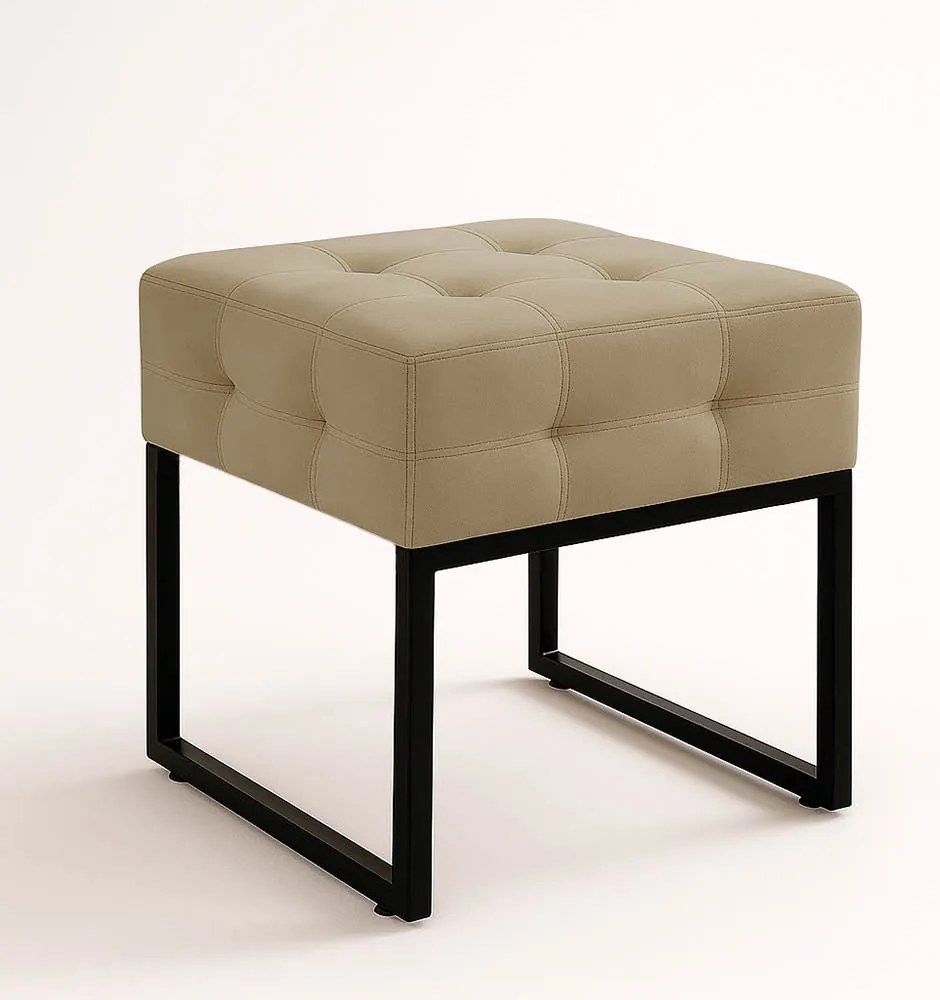 Puff Sala Decorativo Industrial Elisa Suede D03 - D'Rossi - Marrom Rato