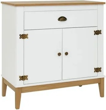 Aparador Colonial 80cm Mel Branco 2 Portas 1 Gaveta Movelbento