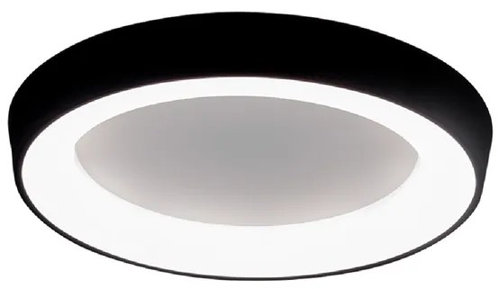 Plafon Led Sobrepor Redondo 33,6W Preto Luz Amarela Apollo