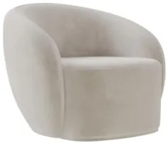 Poltrona para Sala de Estar Orgânica Kit com 2 Garbin Z08 Veludo Bege