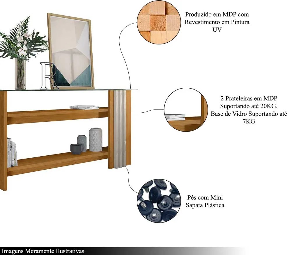 Aparador Gusmao Decorativo 2 Prateleiras MDP Cinamomo/OffWhite G97 - Gran Belo