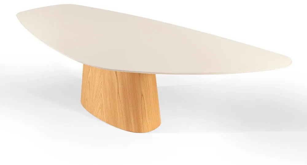 Mesa de Jantar Tarsila Orgânica Vidro Off White - 2,60m x 1,10m