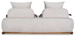 Sofá 2 Lugares 160cm Ilha Base Madeira Viero S06 Boucle Bege - Mpozena