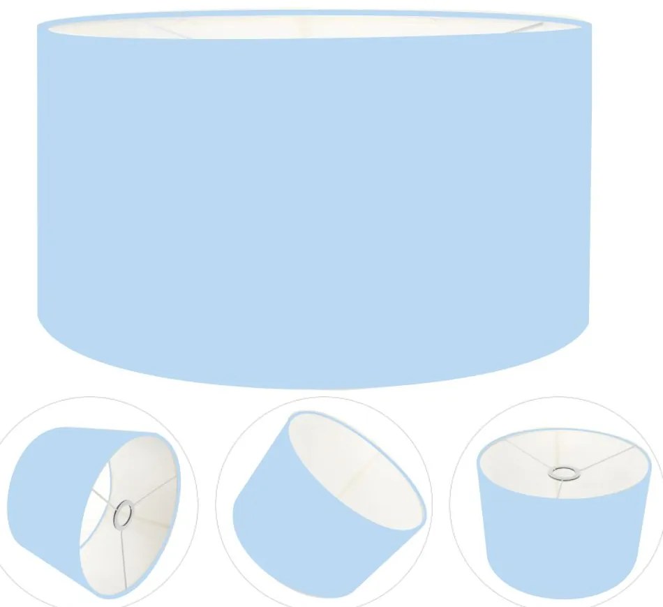 Cúpula Abajur Cilíndrica Cp-7023 Ø50x21cm Azul Bebê