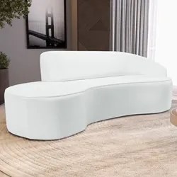 Sofá Living 4 Lugares 280cm Braço Direito Mozart D06 Sintético Branco