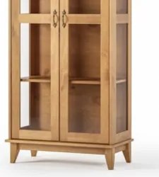 Cristaleira de Madeira 2 Portas de Vidro Hazel Carvalho Z25 - Mpozenat