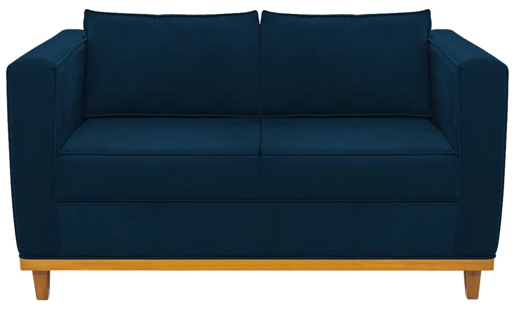 Sofá 2 Lugares Europa Suede Azul Marinho ADJ Decor