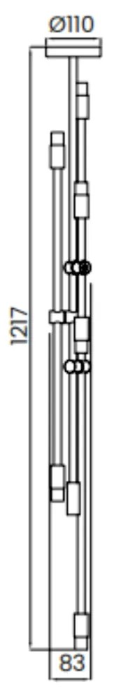 Pendente Cross Haste Rígida Led 30W - Usina 19740/6 (MN-F - Mar Neutro Fosco, 3000k, 220v)