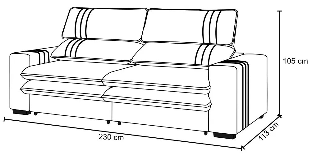 Sofá 2 Lugares Retrátil Noruega 230 cm Veludo Pés Tabaco - D'Rossi - Cappuccino