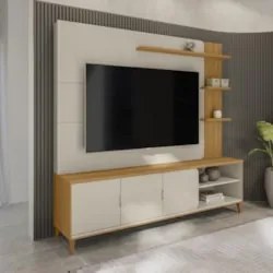 Estante Painel Para TV 70 Pol 200cm Apollo Tauari/Off L06 - Mpozenato