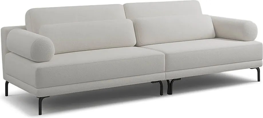 Sofá 4 Lugares Living 274cm Pé Ferro Romeu Bouclê K01 - D'Rossi - Cinza claro