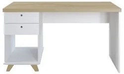 Conjunto Escritório Home Office 3 Peças Elai A06 Olmo/Branco - Mpozena