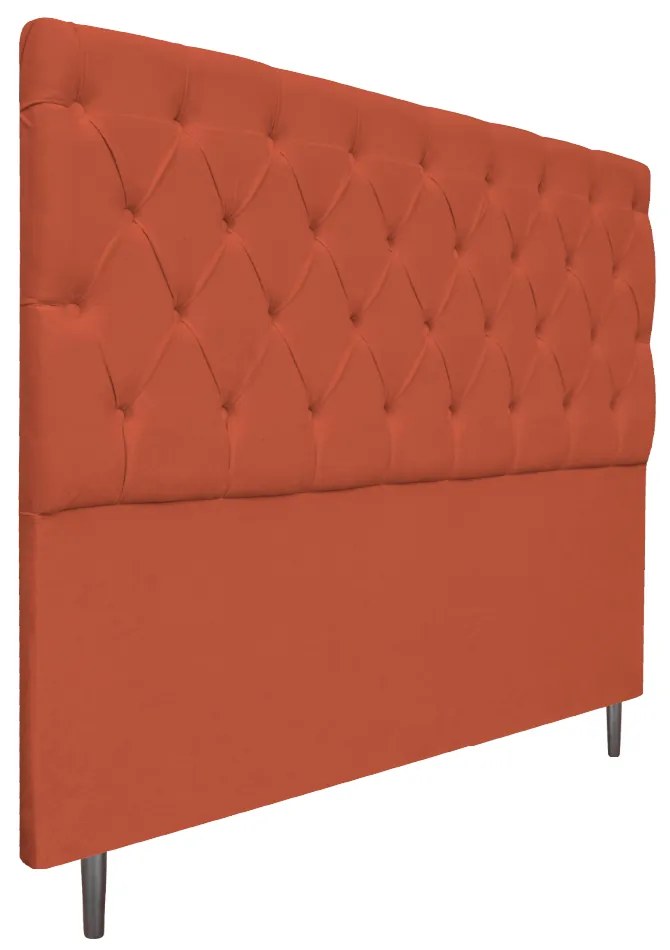 Cabeceira Estofada Liverpool 160 cm Queen Size Suede Terracota - ADJ Decor