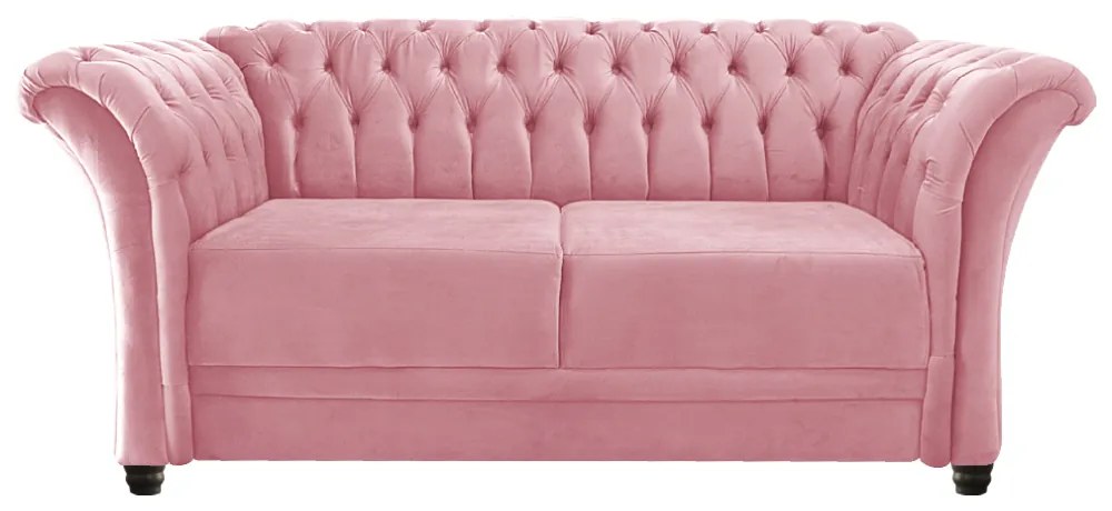 Namoradeira Chesterfield Sofia Suede Rosa Bebê - ADJ Decor