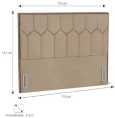 Cabeceira Cama Box Casal Queen 160cm Órion Z37 Veludo Bege - Mpozenato