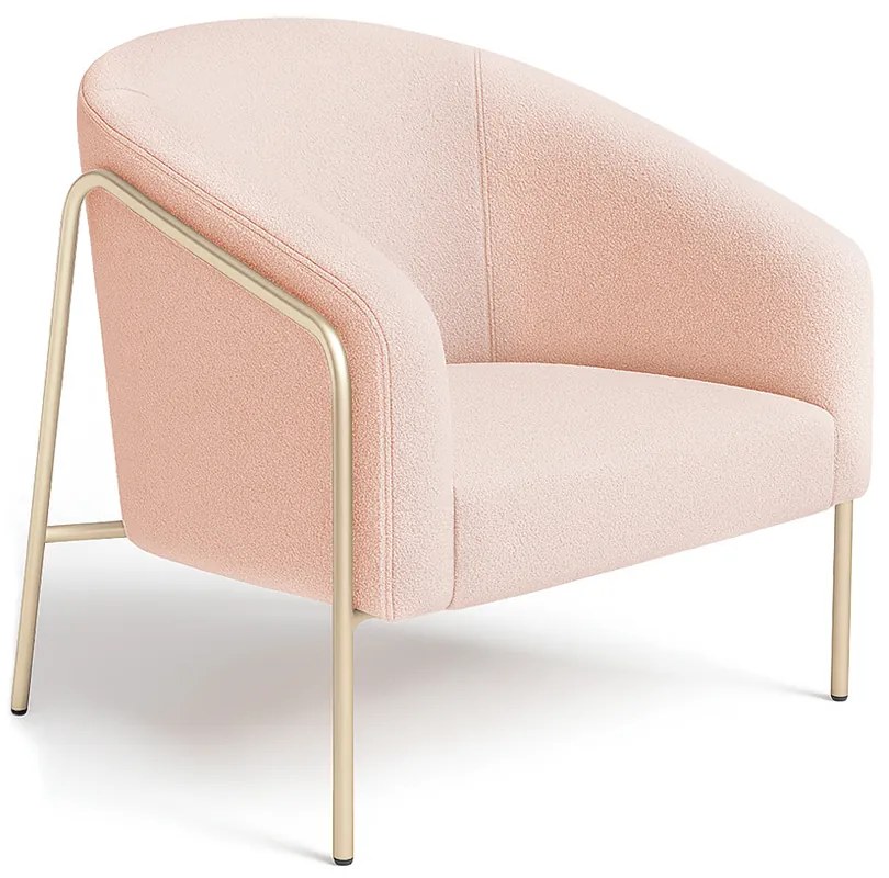 Poltrona Sala Industrial Alta Champanhe Stella Bouclê D03 - D'Rossi - Rose
