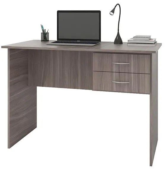 Mesa Escrivaninha Escritório Home 2 Gavetas Cinza Carvalho