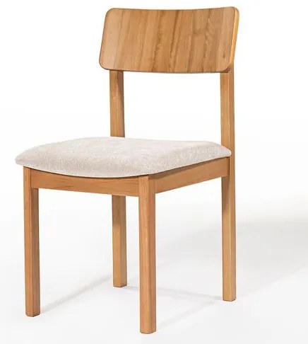 Cadeira Luna Encosto Madeira Assento Bege Base Mel - 78484 Sun House