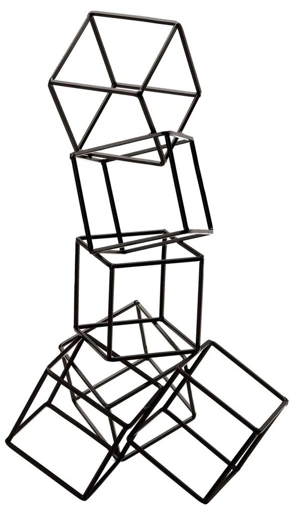Escultura Decorativa Em Metal Preto 23x48x23 cm M02 - D'Rossi