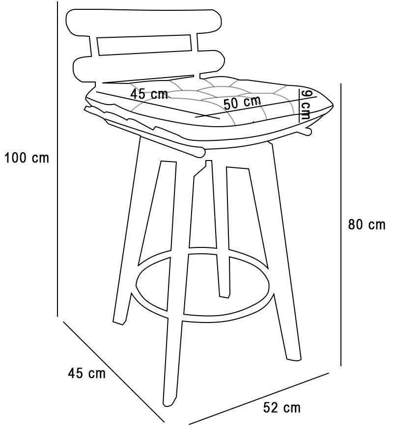 Banqueta Giratória Costela Corano Base Madeira MA70 J01- D'Rossi - Branco