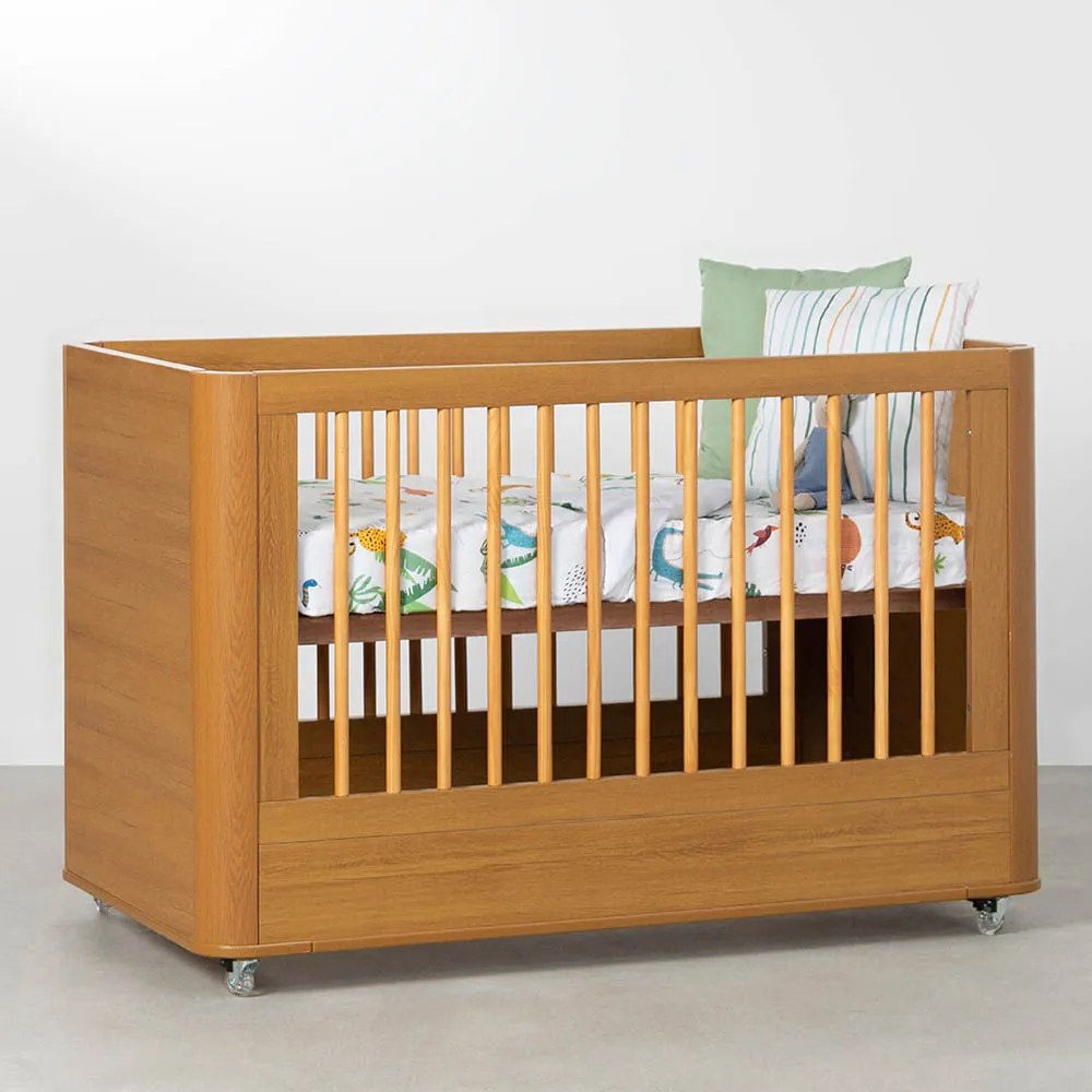 Berço Evolutivo Boom Plus 3 em 1 com Rodízios - Savana Fosco