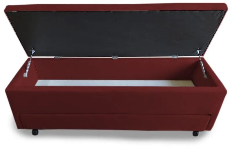 Calçadeira Baú com Sapateira Queen 160cm Paris Suede Bordô - Sheep Estofados - Vermelho escuro