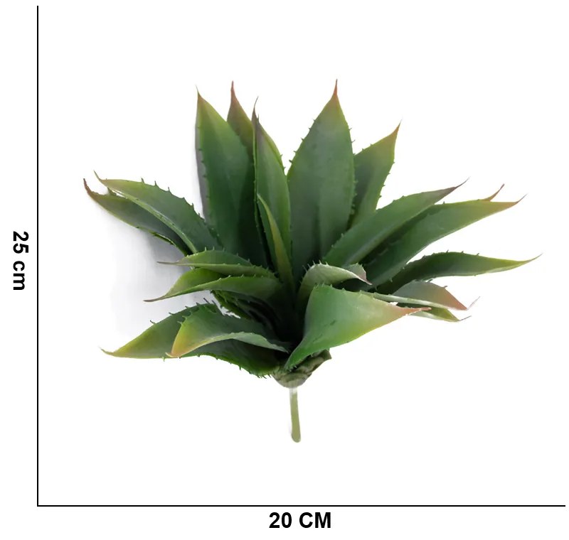 Folha Artificial Agave Com Raiz X21 para Arranjos Verde 25 Cm - D'Rossi
