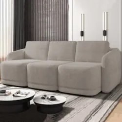 Sofá Cama Casal para Sala 306cm Polska Z08 Boucle Bege Escuro - Mpozen