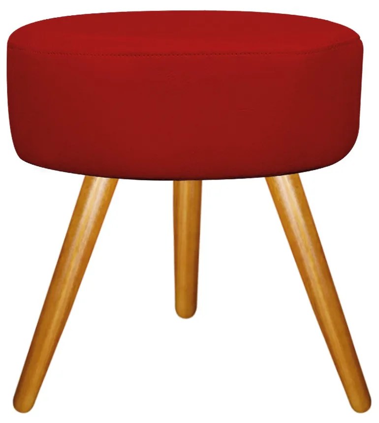 Kit 02 Puffs Sofia Palito Mel Suede Vermelho - ADJ Decor