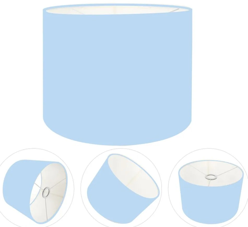 Cúpula Abajur Cilíndrica Cp-7011 Ø30x21cm Azul Bebê