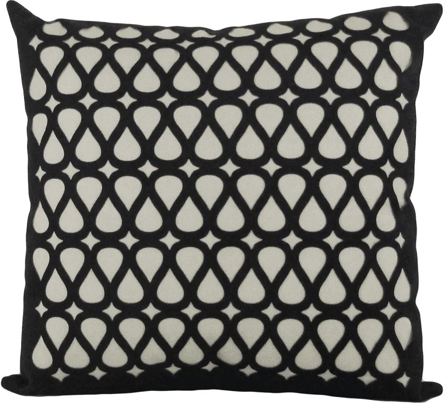 Capa Almofada Corte a Laser Provence Flux Preto 50x50cm